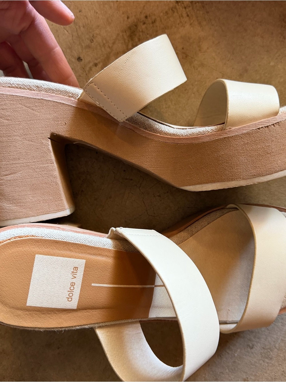 Dolce Vita Cream Double-Strap Slide Sandals